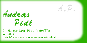 andras pidl business card